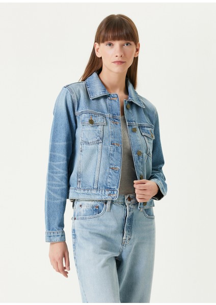 Shrunken Trucker Mavi Denim Ceket