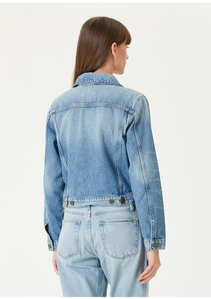 Shrunken Trucker Mavi Denim Ceket
