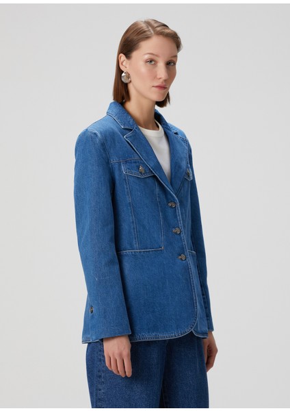 Juskfin Mavi Denim Ceket modelleri