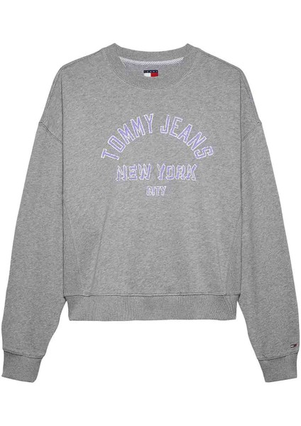 Kadın Bxy Varsity Overdye Bisiklet Yaka Sweatshirt - Gri