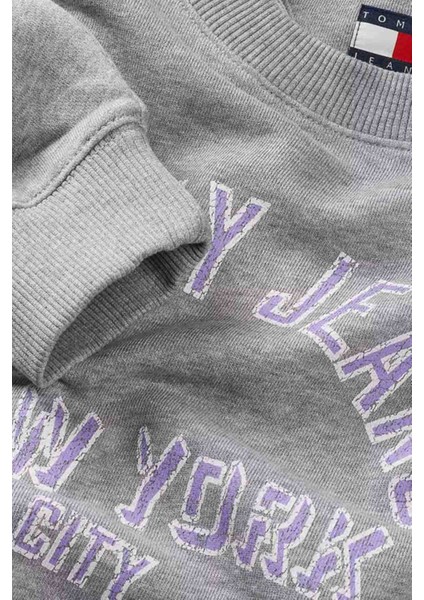 Kadın Bxy Varsity Overdye Bisiklet Yaka Sweatshirt - Gri fiyatları
