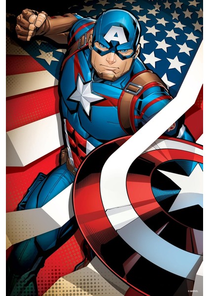3D - Captain America - 300 Parça Puzzle - Metal Kutu