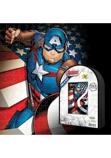 3D - Captain America - 300 Parça Puzzle - Metal Kutu modelleri