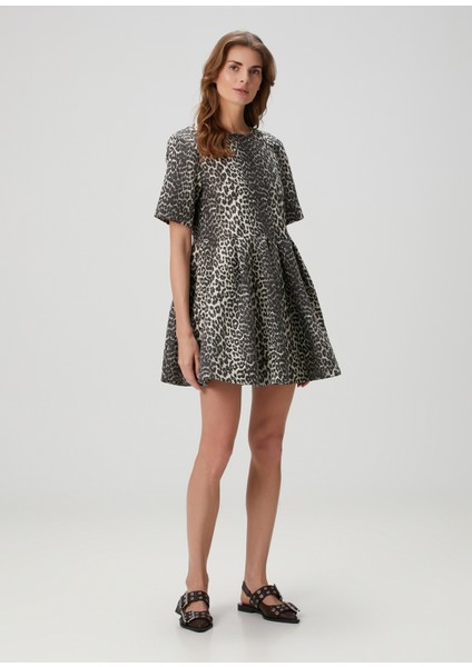 Leopar Desenli Mini Elbise fiyatları