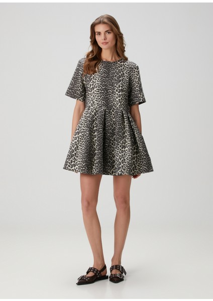 Leopar Desenli Mini Elbise modelleri