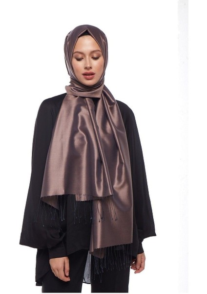 Puslu Leylak Düz Ipek Şal modelleri