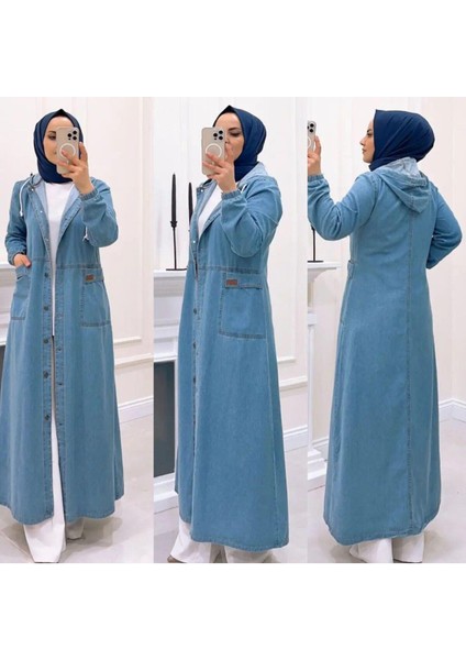 Kadın Düğmeli Kot Kap