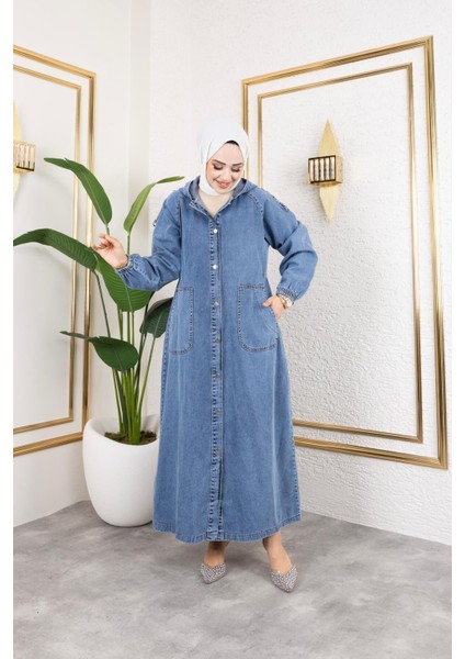 Kadın Düğmeli Cepli Kot Kap indirimleri