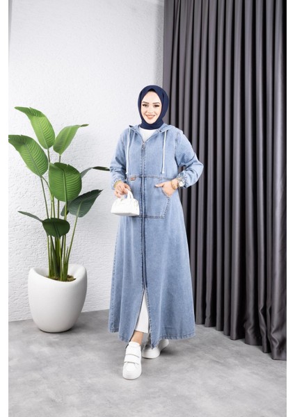 Kadın Fermuarlı Cepli Kar Yıkamalı Kot Kap fiyatları