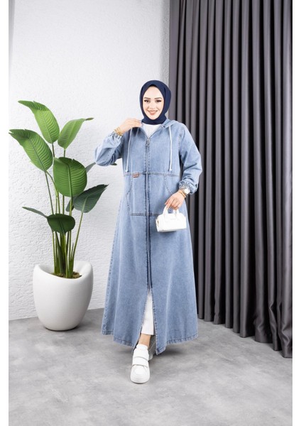 Kadın Fermuarlı Cepli Kar Yıkamalı Kot Kap modelleri