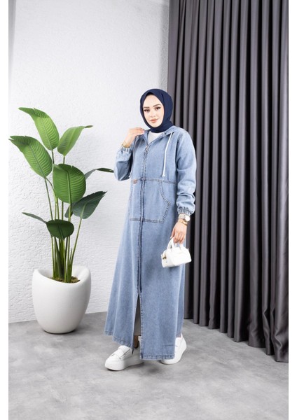 Kadın Fermuarlı Cepli Kar Yıkamalı Kot Kap fırsatları