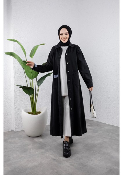 Kadın Düğmeli Uzun Kot Kap fırsatları