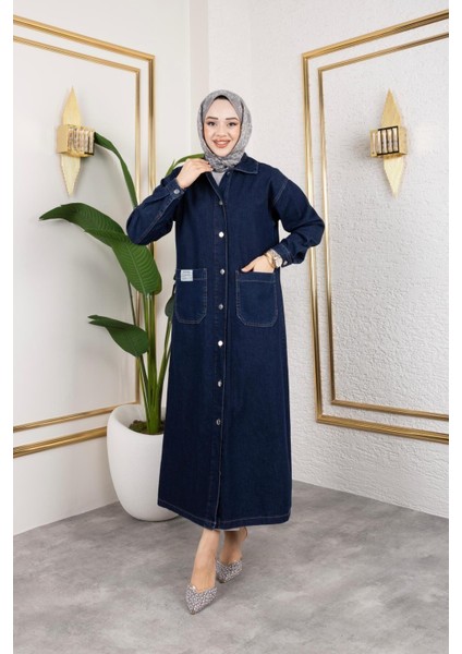 Kadın Düğmeli Uzun Kot Kap fiyatları