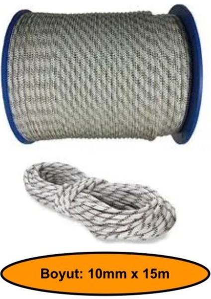 10 mm Sentetik Iskota Halat, Dağcı Ipi, Kamyoncu Halatı, Outdoor Kamping Piknik Salıncak Halatı, 15 Metre