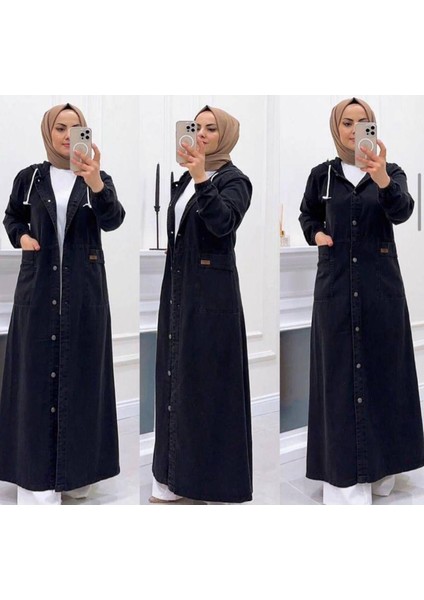 Kadın Düğmeli Kot Kap