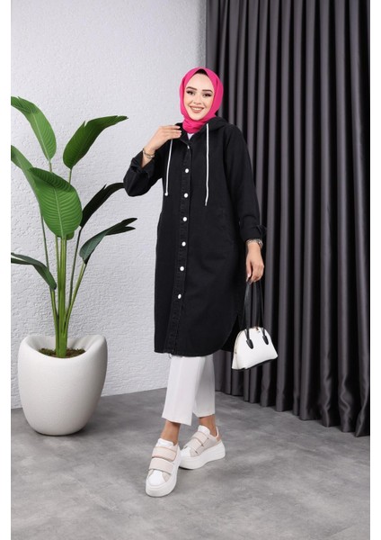 Kadın Kapüşonlu Uzun Kot Ceket fiyatları