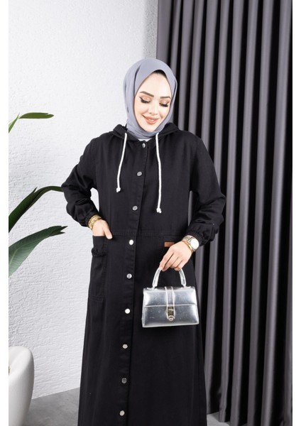 Kadın Düğmeli Kapüşonlu Cep Püsküllü Kop Kap fırsatları