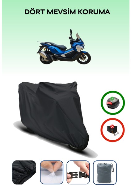 Siyah Arka Çanta Uyumlu Revolt Rsx7 Motor Brandası Koruma Örtüsü