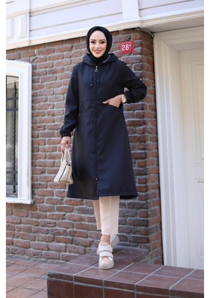 Kadın Cepli Kapüşonlu Bondit Kap fiyatları