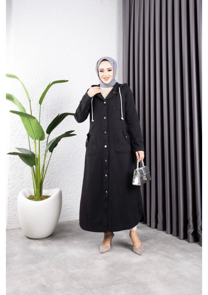 Kadın Düğmeli Cepli Gabardin Kap modelleri