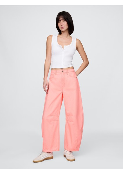 Kadın Mercan High Rise Horseshoe Jean Pantolon