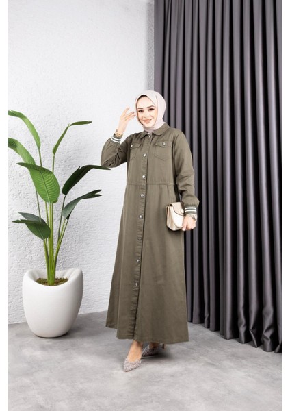 Kadın Düğmeli Pamuk Gabardin Kap modelleri