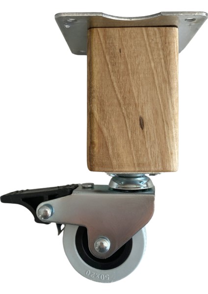 Kale Ahşap Tekerli Ayak Mobilya Masa Dolap Tekerli AYAĞI(FRENLİ)(12CM - 15CM)(CEVİZ Ağacı) fiyatları