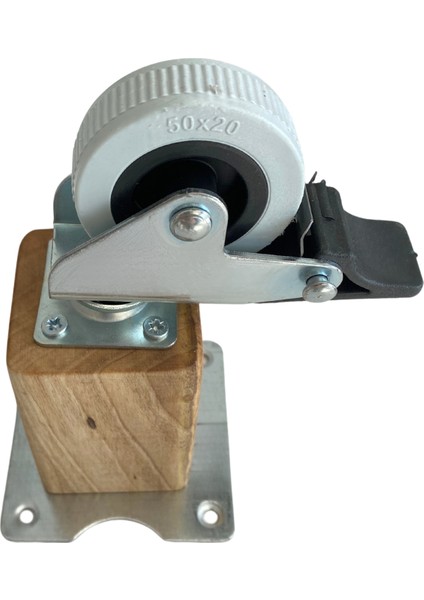 Kale Ahşap Tekerli Ayak Mobilya Masa Dolap Tekerli AYAĞI(FRENLİ)(12CM - 15CM)(CEVİZ Ağacı) fırsatları
