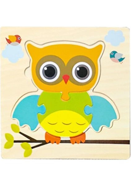 Eğitici Hayvanlar Büyük Puzzle Set(Baykuş)