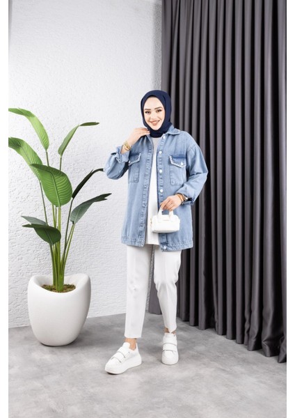 Kadın Cep Detaylı Denim Kot Ceket fırsatları