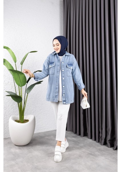 Kadın Cep Detaylı Denim Kot Ceket indirimleri
