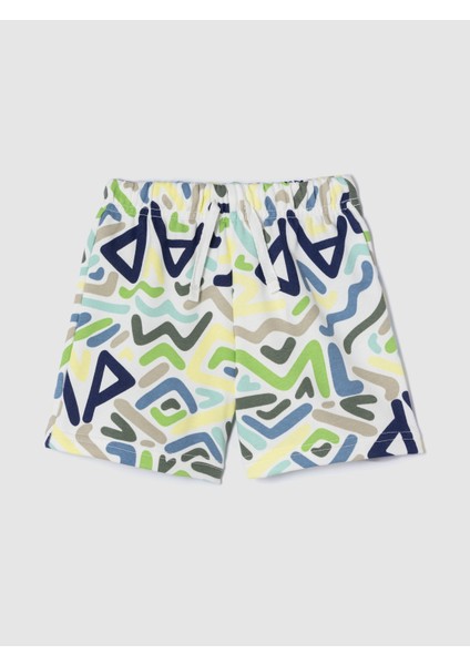 Erkek Bebek Kırık Beyaz Gap Logo Desenli Şort