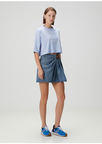 Mavi Logolu Crop T-Shirt fiyatları