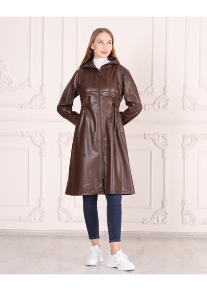 Kadın Kapüşonlu Deri Kap fiyatları