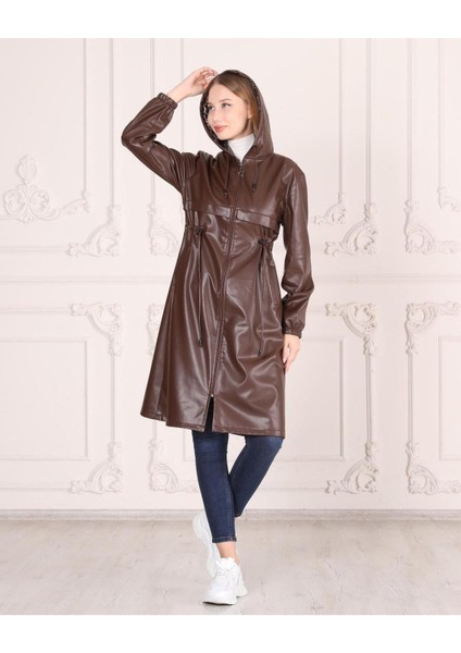 Kadın Kapüşonlu Deri Kap fırsatları