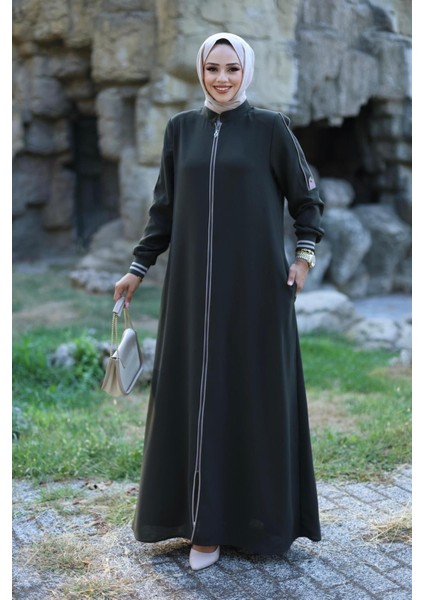 Kadın Fermuarlı Biyeli Ferace