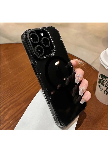 Apple iPhone 16 Pro Max Uyumlu Kılıf Zebana Glossy Şeffaf Kılıf (Kablosuz Şarj Destekli) Siyah fiyatları