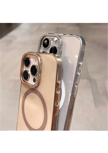 Apple iPhone 16 Pro Max Uyumlu Kılıf Zebana Glossy Şeffaf Kılıf (Kablosuz Şarj Destekli) Siyah fırsatları