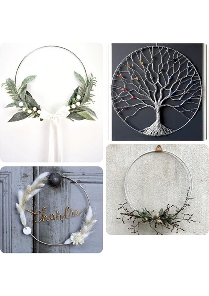 Hobby Craft 3lü 30CM Metal Halka, 4 Mm, Makrome, Dıy Dekorasyon, Duvar Süsü Çemberi
