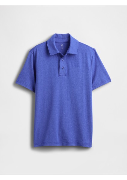 Erkek Çocuk Mavi Gapfit Tech Performans Polo T-Shirt