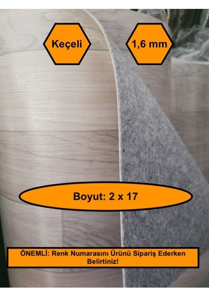 2X17 Metre Pvc Mineflo Kalın Zemin Kaplama, Yer Döşemesi Muşamba, Serfloor, Dekorfloor