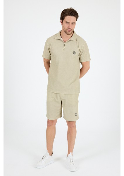 Erkek Kapris Polo Yaka Kısa Kollu T-Shirt – Rahat Kalıp, Nefes Alan Kumaş Erkek T-Shirt 7918