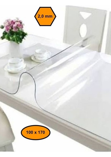 2,0 mm Pvc Masa Örtüsü, Şeffaf Masa Kaplaması, 100X170