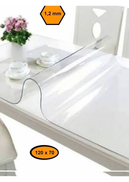 1,2 mm Pvc Masa Örtüsü, Şeffaf Masa Kaplaması, 120X70