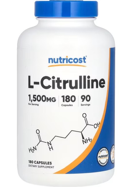 L- Citrulline, 180 Capsules (750 Mg Per Capsule)