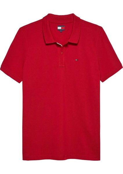 Erkek Tjm Slim Placket Polo Ext T-Shirt - Kırmızı