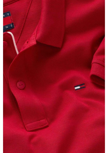 Erkek Tjm Slim Placket Polo Ext T-Shirt - Kırmızı modelleri