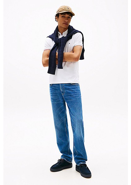 Erkek Interlock Flagcuff Polo T-Shirt - Beyaz fiyatları
