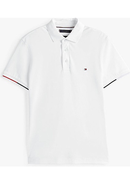 Erkek Interlock Flagcuff Polo T-Shirt - Beyaz indirimleri