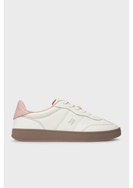 Logolu Deri Sneaker Ayakkabı Bayan Ayakkabı FW0FW08755 Tqn